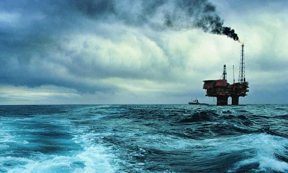 Brent oilfield, production platforms, North Sea, UK