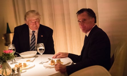 President-elect Donald Trump and Mitt Romney dine in New York in November 2016.