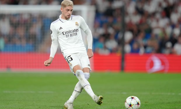 Fede Valverde during Real Madrid’s Champions League defeat of RB Leipzig