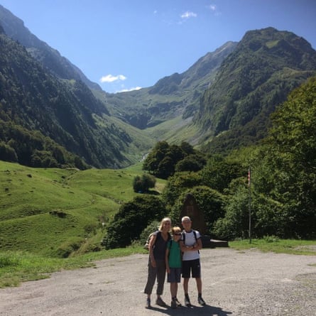 Graham Snowdon’s wife and sons in the Pyrenees