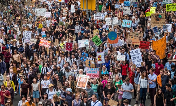 Hundreds of people gathered in Melbourne, Australia, against coal expansion.