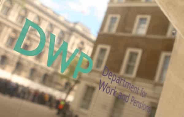 Department for Work and Pensions entrance sign