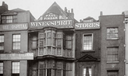 View of the Paul Pindar Tavern, Bishopsgate, 1878.
