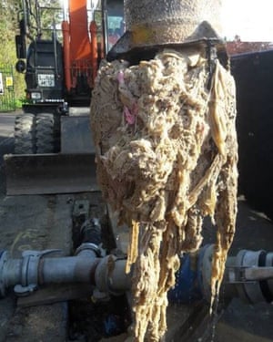 Foul clump of wet wipes and other unflushable items dragged from Thames Water sewer in Maidenhead