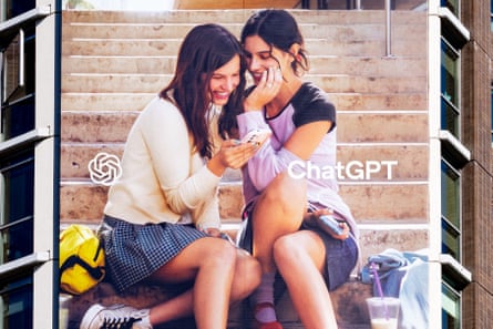 People on ChatGPT billboard
