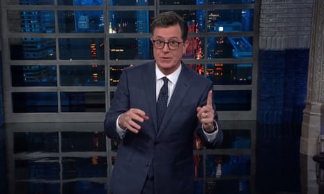 Stephen Colbert: ‘So, according to Donald Trump, Donald Trump was the hero, saving the world’s economy from the clutches of that maniac, Donald Trump.’