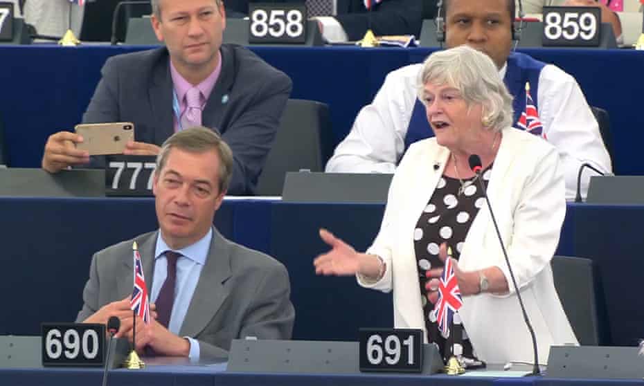 Ann Widdecombe giving a speech to the European parliament in Strasbourg, July 2019