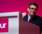 UK politics live: Burnham says he wants to fight next election on plan for new taxes to pay for free social care in England