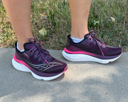 a person standing in Saucony Endorphin Azura shoes
