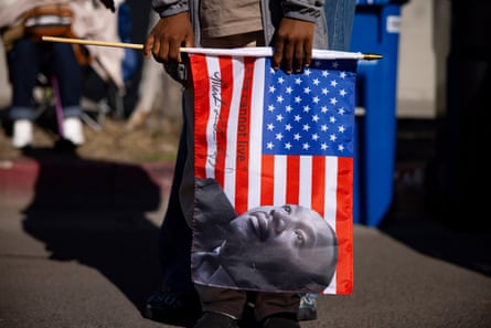 The Dr Martin Luther King Jr Day Parade in Los Angeles.