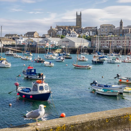 Penzance harbour and town CornwallUnited Kingdom