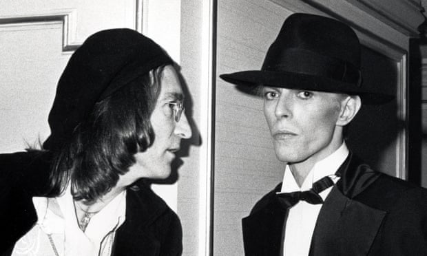 John Lennon and David Bowie at the 1975 Grammy awards.