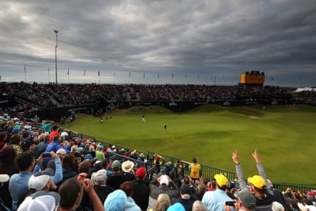 Shane Lowry on the 18th on day three of the 2019 Open.