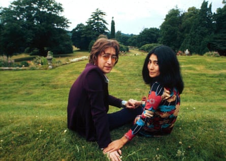 John Lennon and Yoko Ono at Tittenhurst Park, their home in Berkshire, in 1970.