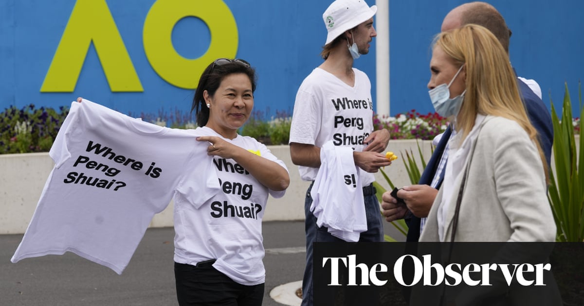 ‘We will not stop’: ‘Where is Peng Shuai’ T-shirts appear at Australian Open final