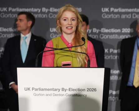 Hannah Spencer speaks following her victory in the Gorton and Denton byelection.