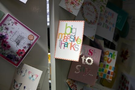 Thank you cards from patients at Folly Lane.