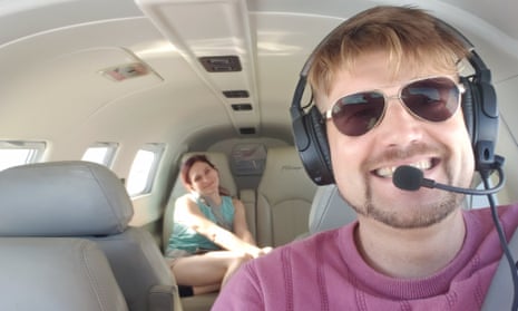Greg Williams, right, flies himself and his wife, Macey Williams, on vacation. 