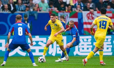 Georgiy Sudakov carries the fight to Slovakia in Ukraine’ 2-1 win.