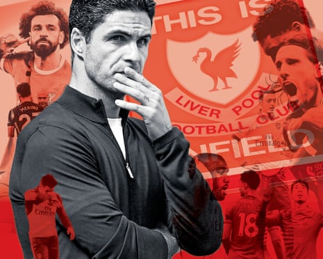 A composite picture with Mikel Arteta, Mohamed Salah and other Liverpool and Arsenal players