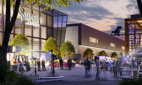 Artist’s impression of proposed £700m Sunset Studios which could be built in Leavesden, Hertfordshire, create more than 4,500 jobs.