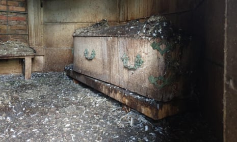 Bird droppings on a casket