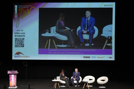 Wes Streeting speaking astatine nan NHS Providers' yearly convention astatine Manchester Central confererence centre.