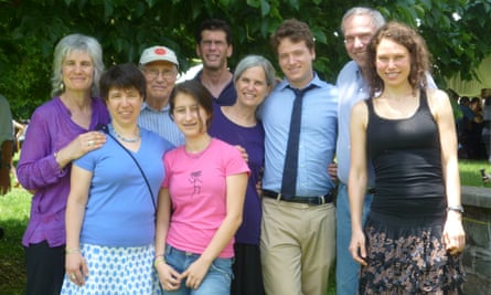 Ben Abeles and his wife, Helen, with his children and grandchildren in 2011.