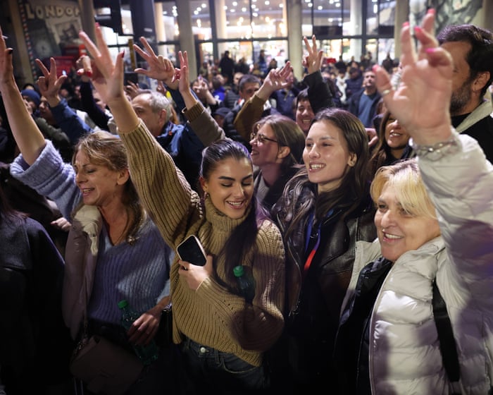 Wild scenes of celebration in Belgrade as Vučić concedes Serbian election – Europe live