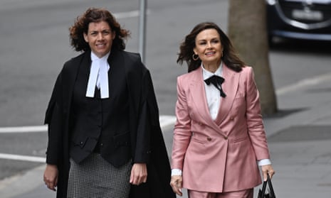 Lisa Wilkinson (right) arrives at the federal court of Australia in Sydney.