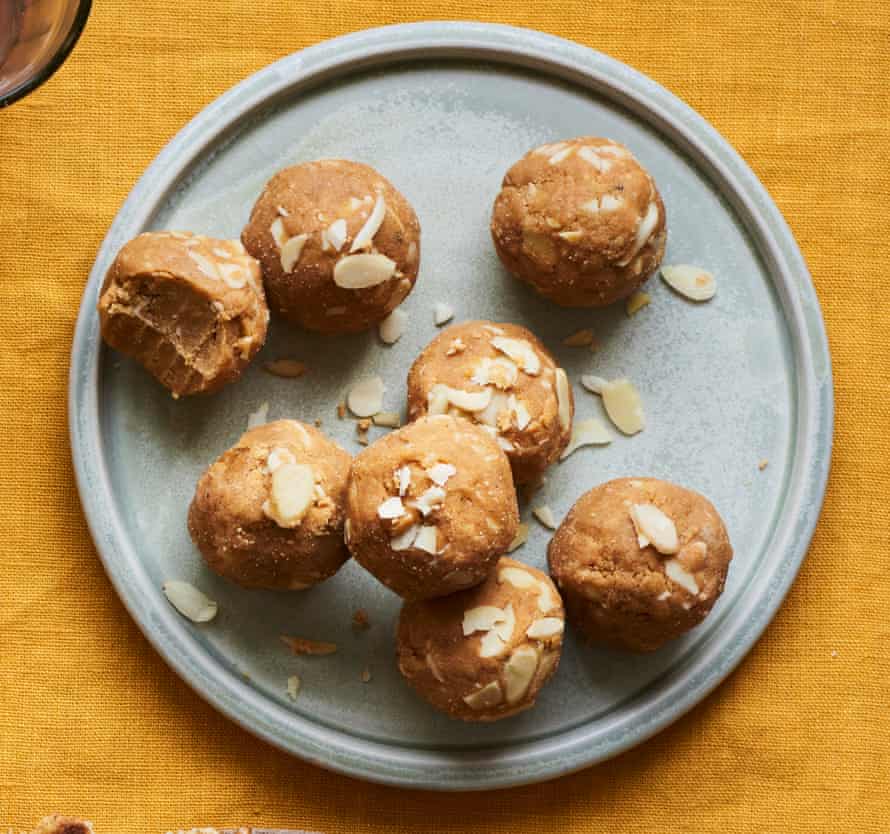 Romy Gill's almond ladoo (almond balls).