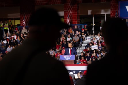 Trump speaks at a rally.