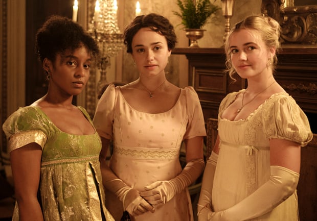 Crystal Clarke, Rose Williams and Rosie Graham in series two, episode two of Sanditon.