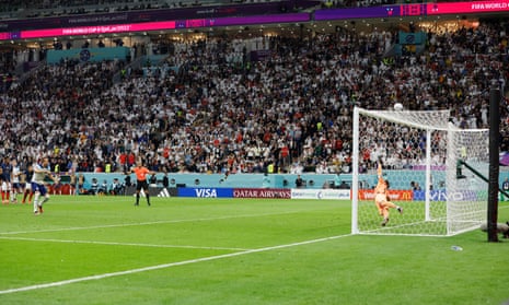 England 1-2 France: World Cup 2022 quarter-final – as it happened | World Cup 2022 6 Kane’s missed penalty from side view.