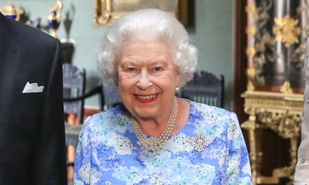 The Queen at Windsor Castle, during the visit of Belgium’s King Philippe and Queen Mathilde. She is wearing the snowflake brooch, a gift from Canada.