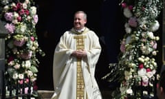 Father Dermott Donnelly outside a church.