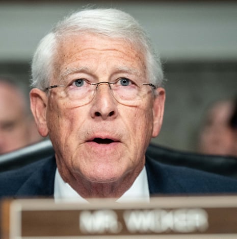 Senator Roger Wicker (R-MS) speaking at a hearing of the Senate Armed Services Committee at the U.S. Capitol in 2024.