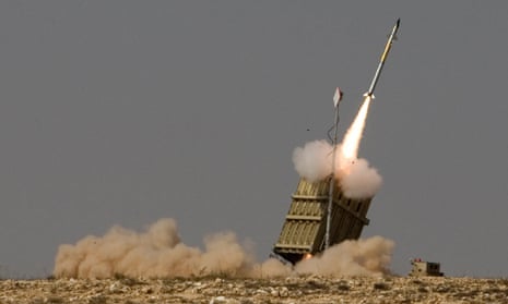 The Iron Dome missile defence system in use in 2011. It intercepted three out of four rockets fired on Eilat on 9 February.