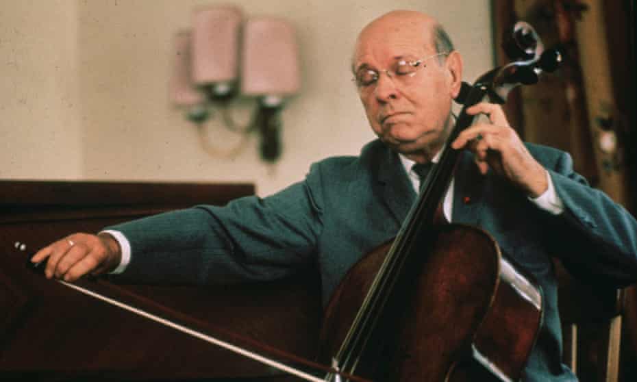 Spanish cellist, composer and conductor Pablo Casals, Zermatt, 1965. 