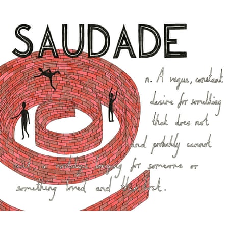 Saudade definition, drawn by hand by Ella Frances Sanders.