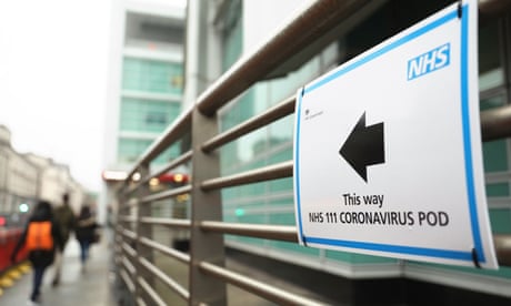 Sign to coronavirus testing site