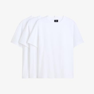 H&M Three-pack regular fit T-shirts, in white.
