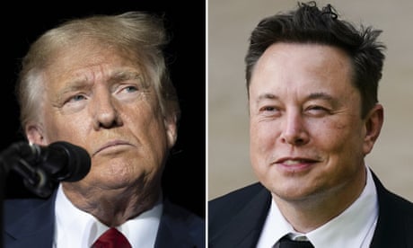 a two-frame portait montage of Donald Trump (left) and Elon Musk (right)