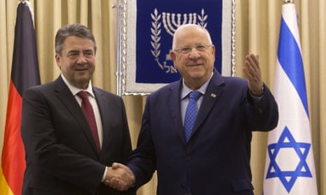 German foreign minister Sigmar Gabriel (left) with Israel’s president, Reuven Rivlin, in Jerusalem