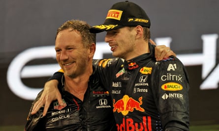 Christian Horner with Max Verstappen