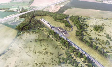Architect’s impression of how the HS2 rail tunnel will be integrated with the Colne Valley Western Slopes.