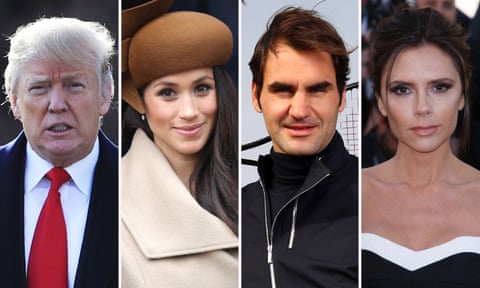 Donald Trump, Meghan Markle, Roger Federer and Victoria Beckham
