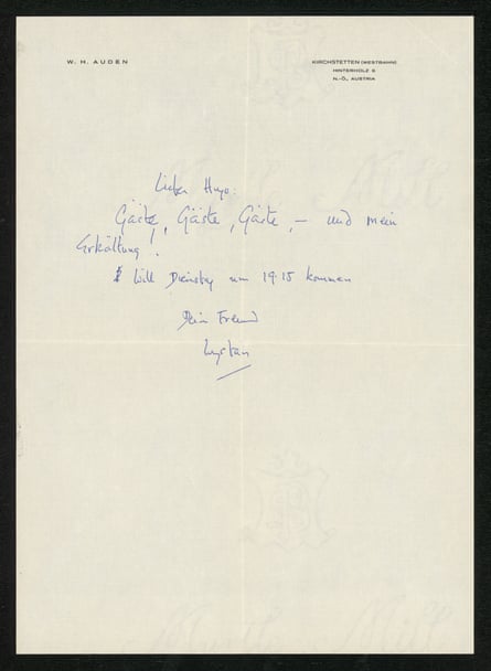 A 1961 letter from Auden to Kurka.