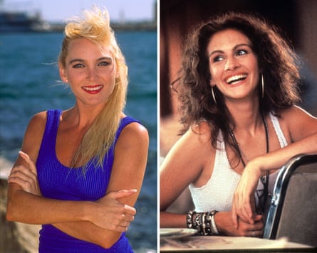 Left, Shelley Michelle; right, Julia Roberts in Pretty Woman.
