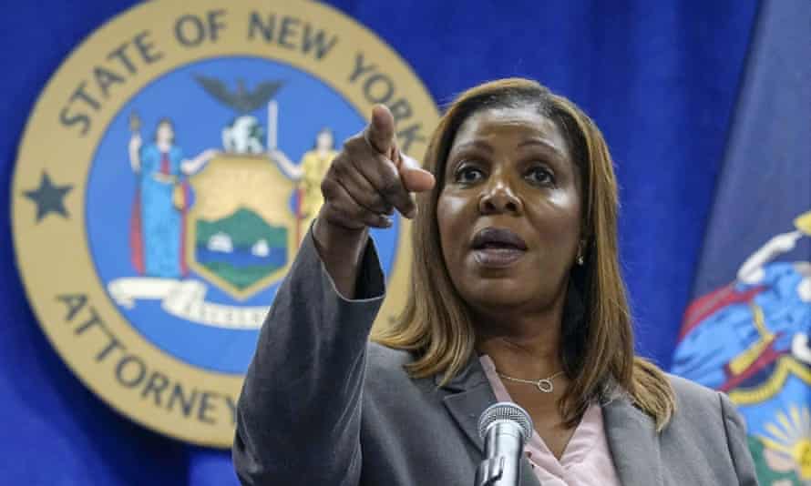 New York attorney general Letitia James stated: ‘We have uncovered significant evidence that suggests Donald J Trump and the Trump Organization falsely and fraudulently valued multiple assets and misrepresented those values to financial institutions for economic benefit.’